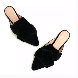 J. Crew Mules Marina Slides Black Velvet